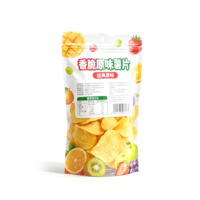 Plastemballagepose til mad og snacks